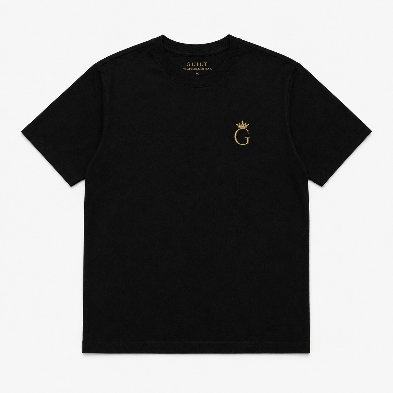 GUILT BLACK TEE / GOLD EMBROIDERY