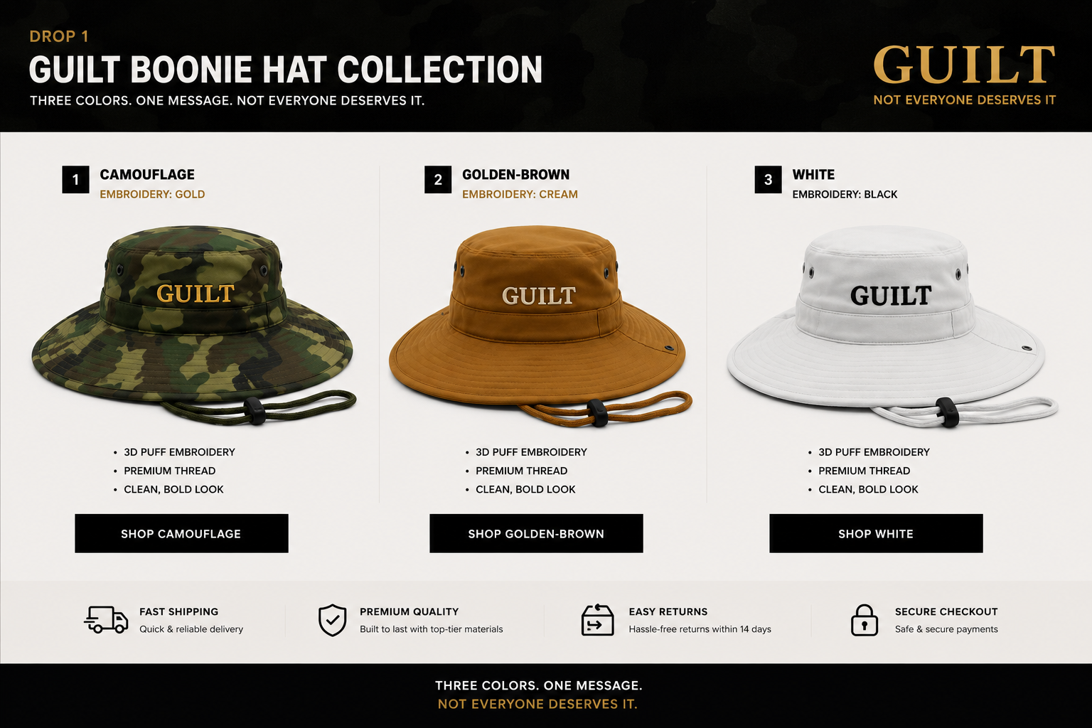 GUILT Bucket Hat — G Crown