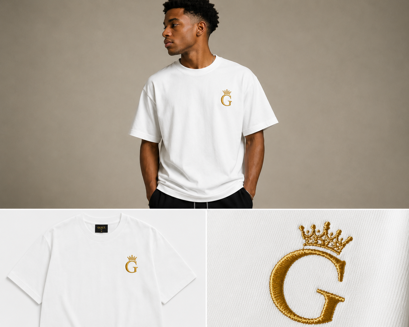 GUILT TEE / GOLD EMBROIDERY